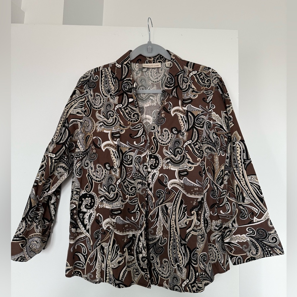 Coldwater Creek No Iron Button Down Blouse